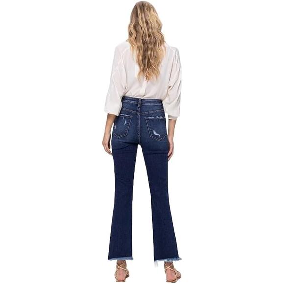 Vervet by Flying Monkey HR Distressed Hem Kick Flare Jeans - T5414 - Size 31 - Picture 4 of 6